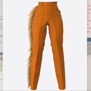 Hanifa Ava orange feather pants